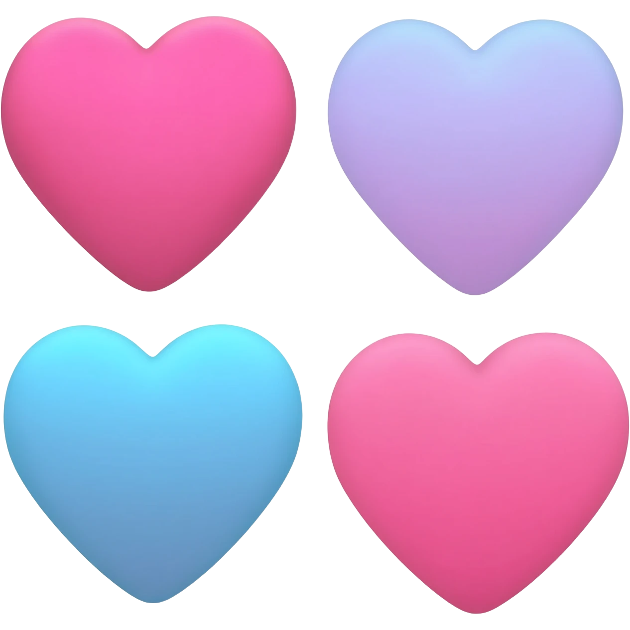💕 this emoji with the same in blue not overlapping four hearts two big and two small pink and blue make it better emoji