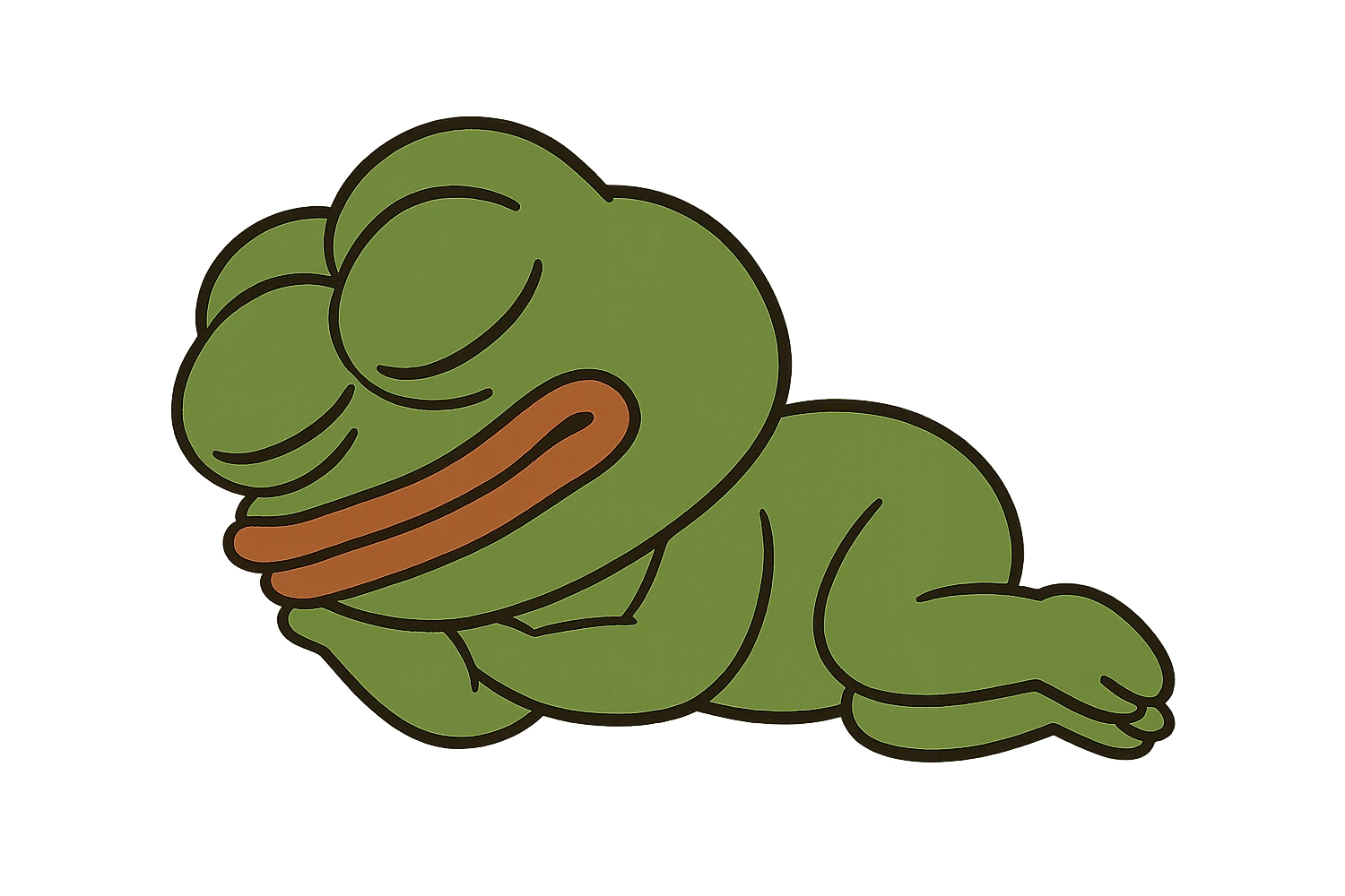 create a pepe sleeping, white background emoji