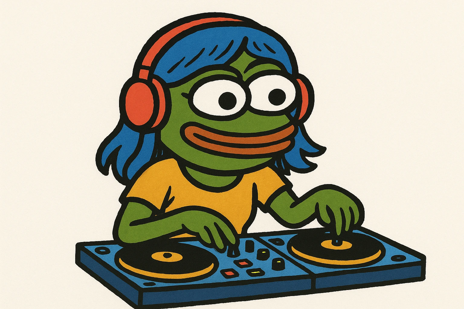girl playing DJ set emoji