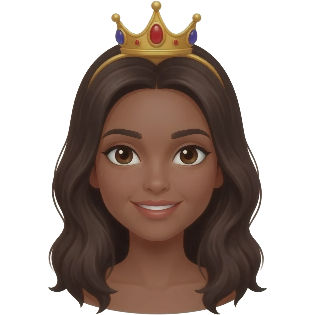 Brunette queen emoji