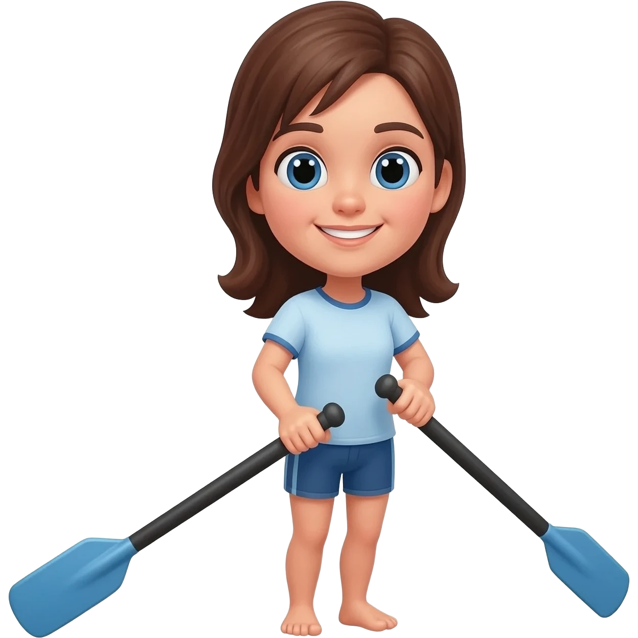 Brown hair women rowing emoji