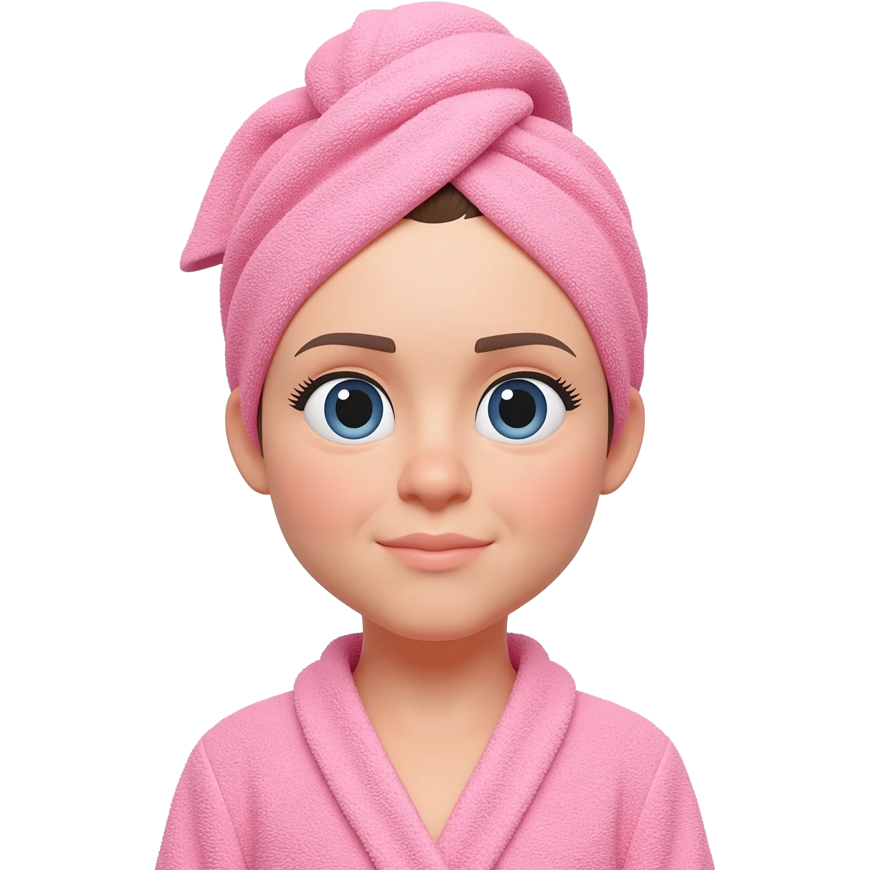 Baby pink robe with towel hair emoji