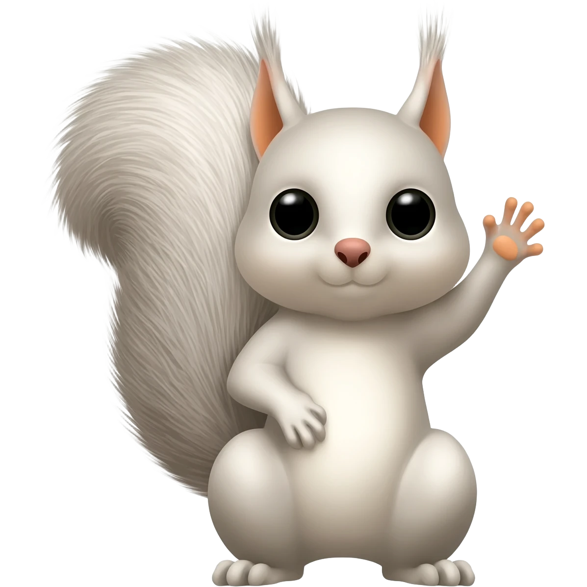 waving white squirrel emoji