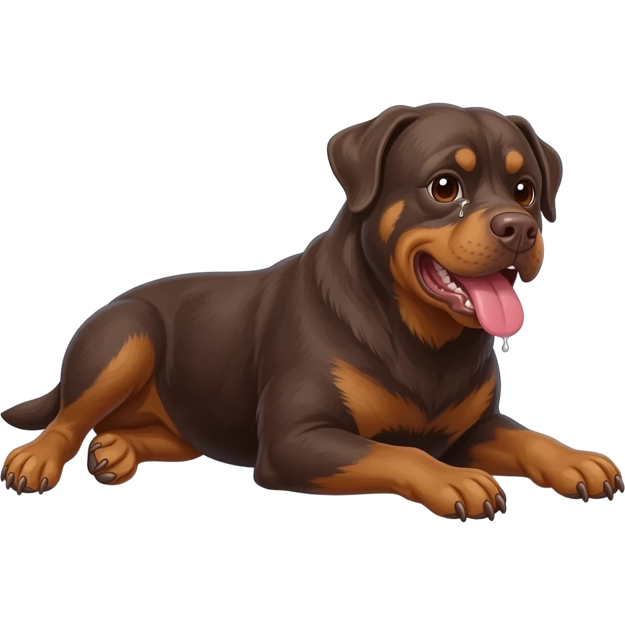 The dog has sunstroke, its tongue is sticking out, the dog is sweating emoji