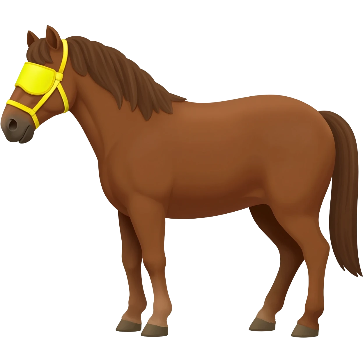 Keep this image.  Add Horse Blinds to the Horses Head. emoji