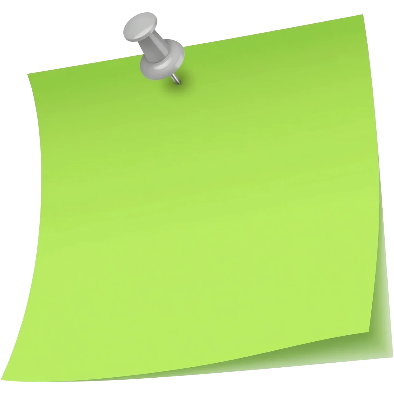 Hoja de nota verde foforecente con tachuela emoji