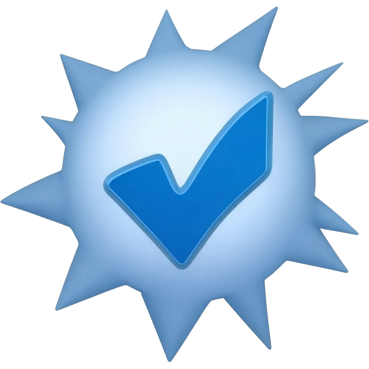 blue check mark with spikes around it emoji