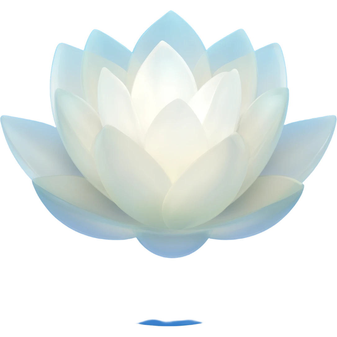 White Lotus on blue water emoji