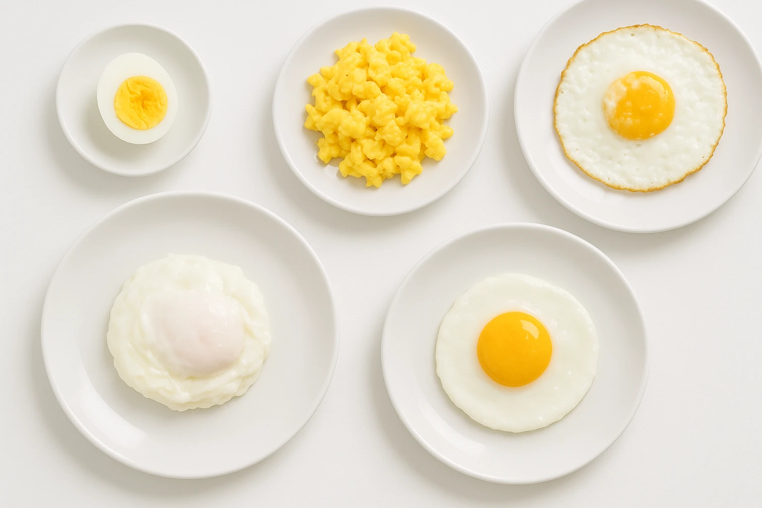 uova cotte in modo diverso in un clima pulito, viste dall'alto emoji