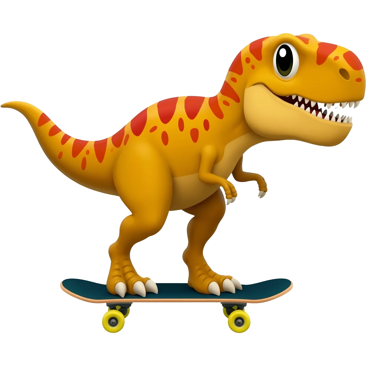 Dinosaur on a skateboard emoji