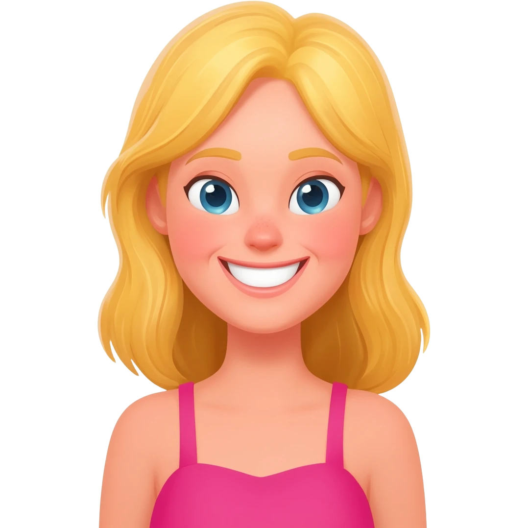 Happy girl, blond girl, party vibe emoji