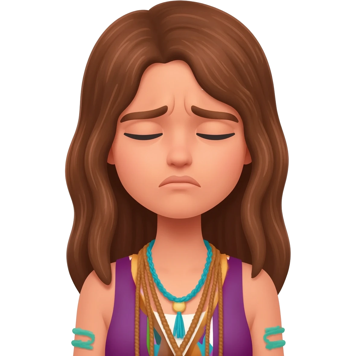stressed out hippy woman emoji