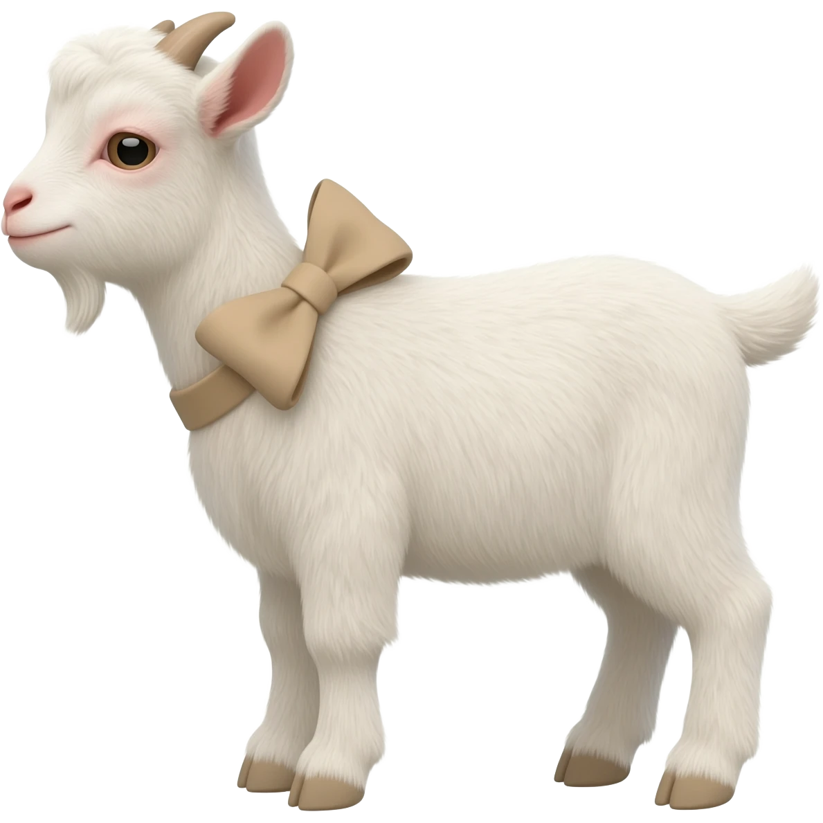cute goat with a beige bow emoji