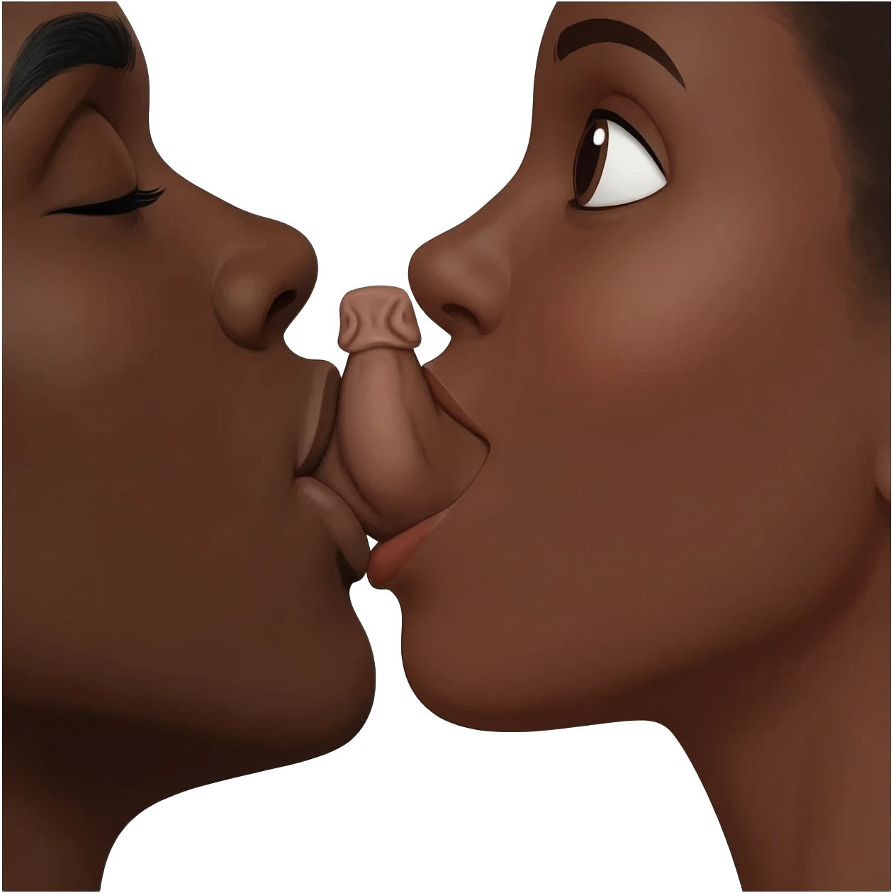 Black dick and black girls mouth emoji