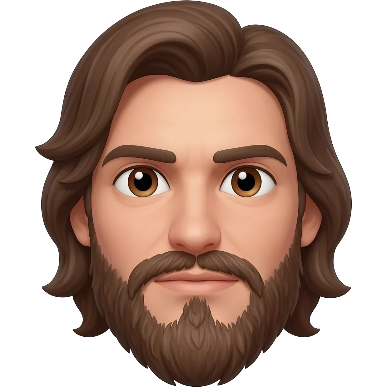 Male brunette, brown eyes, long hair beard, full body naked with a 20 inch penis emoji