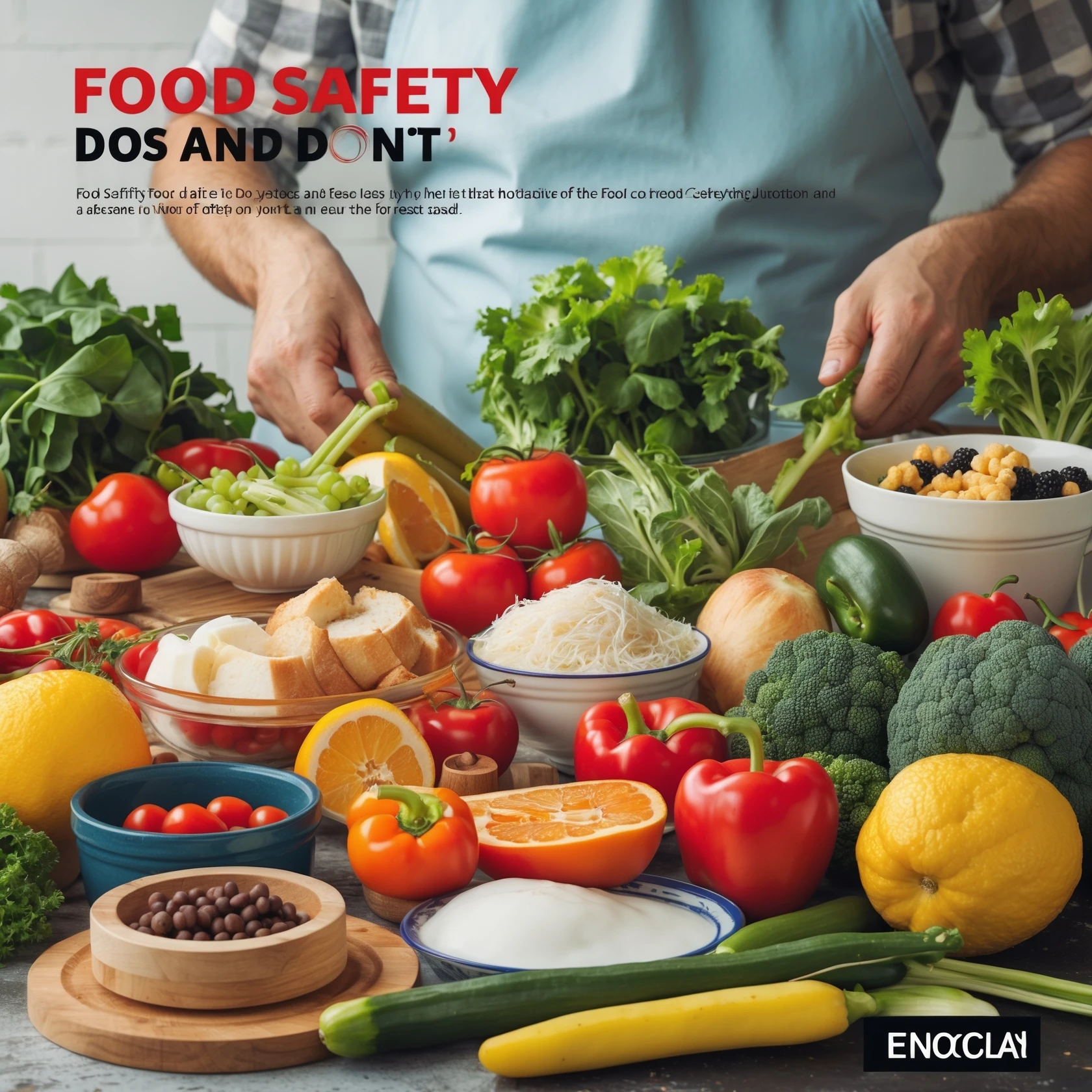 make a detail poster with title of "food safety dos and dont" emoji