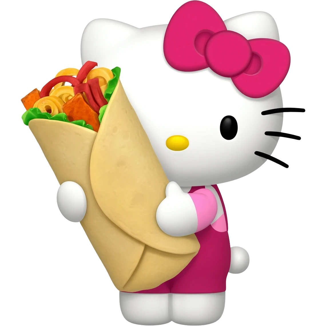 hello kitty with a burrito emoji