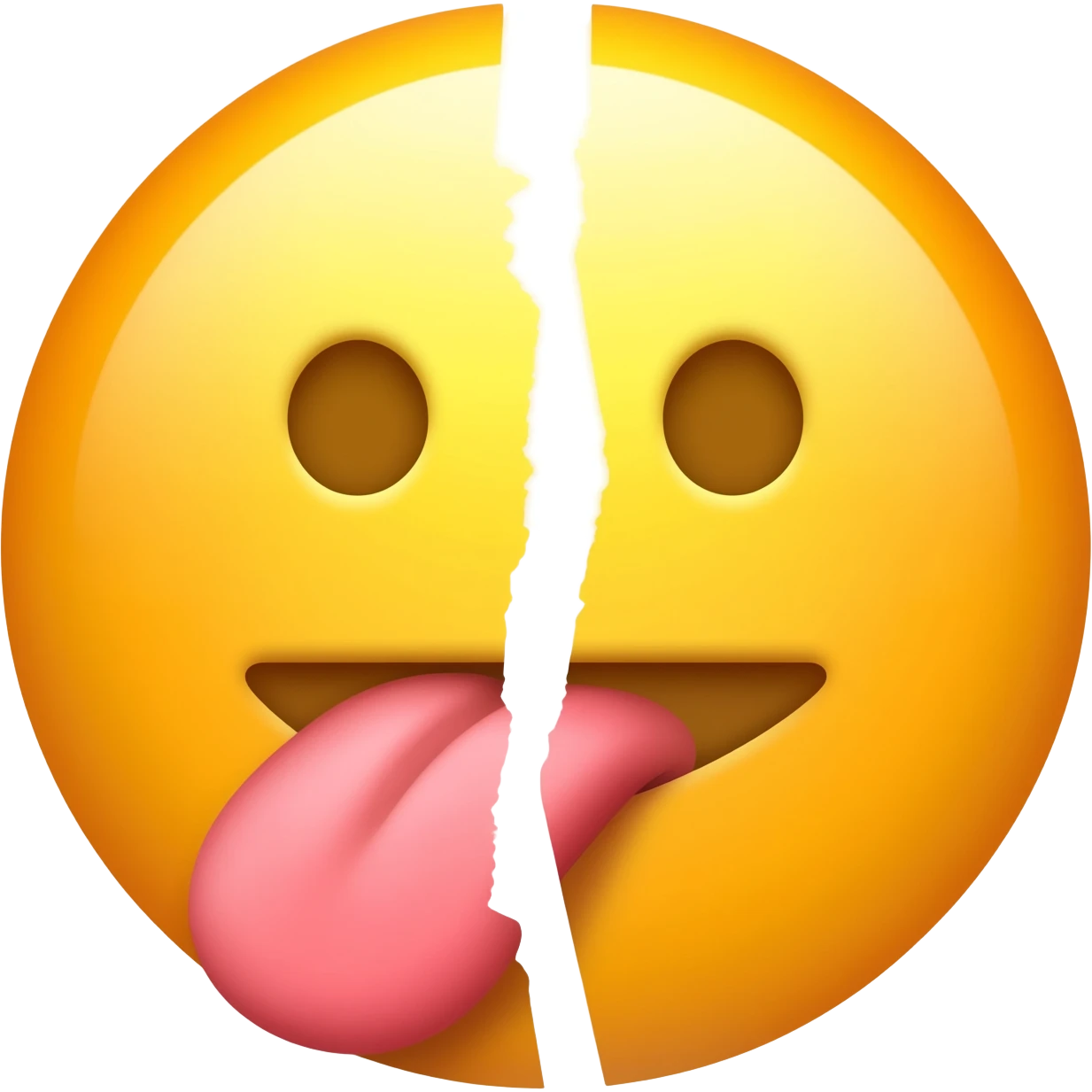 tongue emoji split down the middle emoji