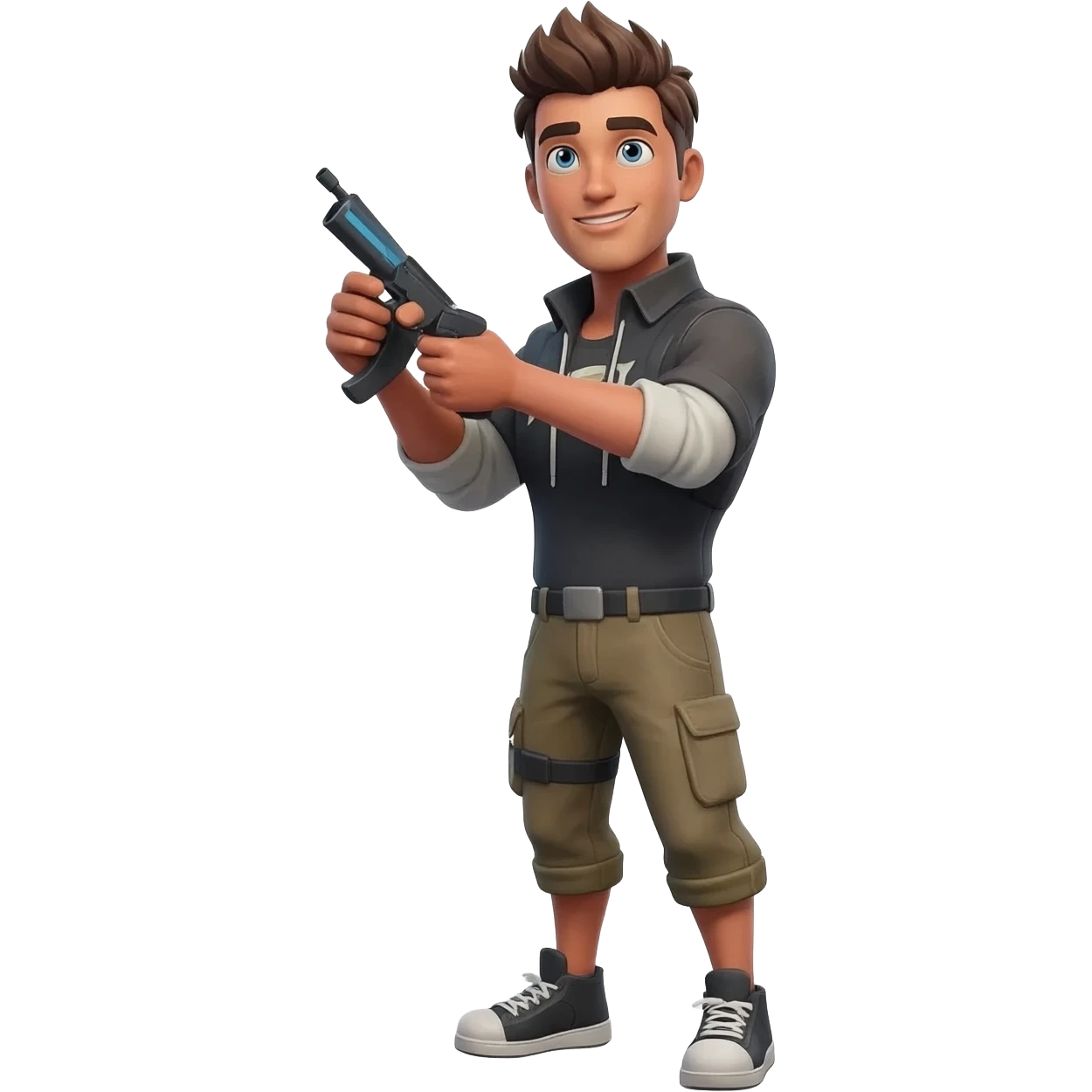 A man playing fortnite emoji