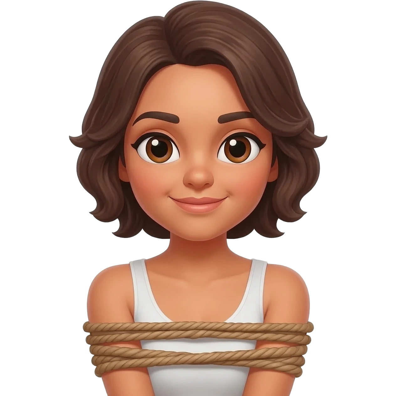 Women bound with hands behind back emoji