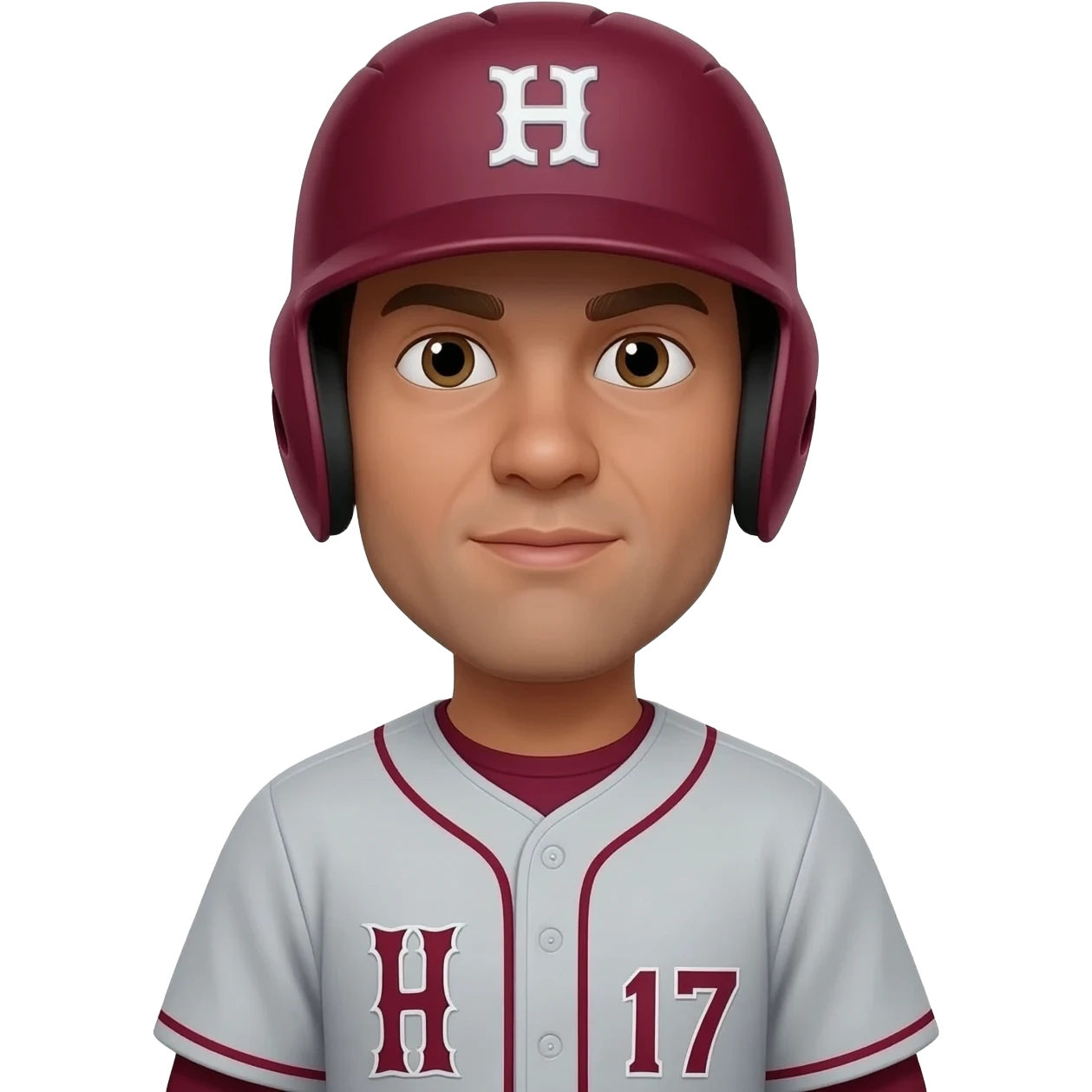 Maroon and gray Letter H number 17 baseball player emoji