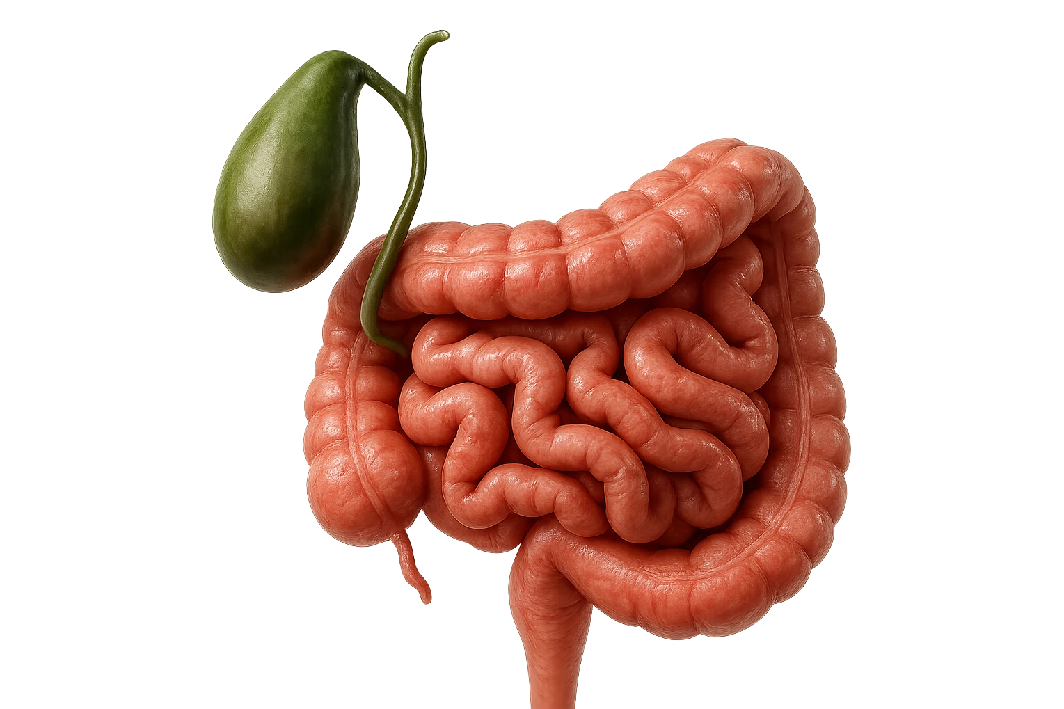 CISTIFELLEA E INTESTINO SONO COLLEGATI NEL DOLORE, SENZA SCRITTE E L'INTESTINO FALLO PERFETTO E REALISTICO, NON DISEGNATO iperrealistico 4k emoji