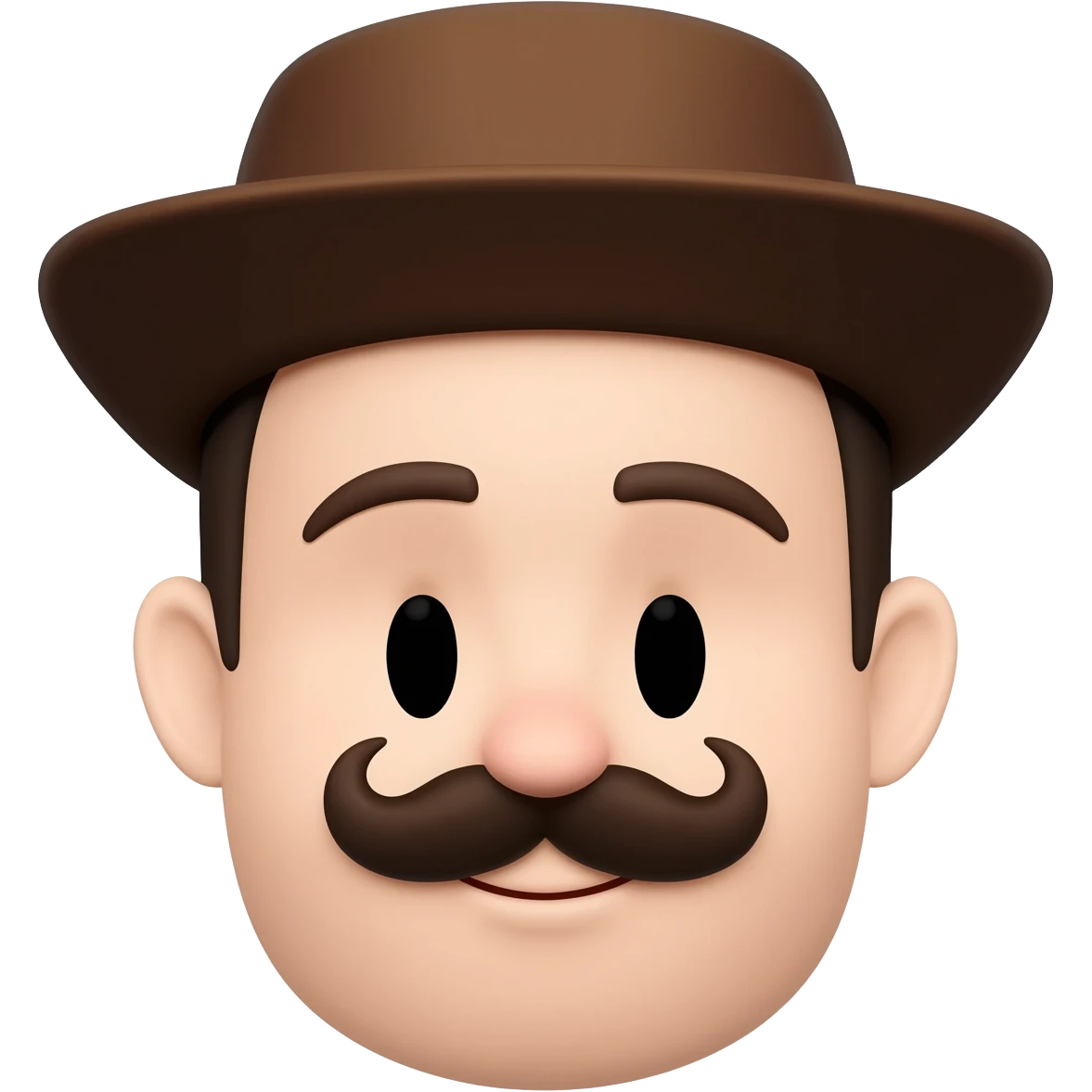 Cute with a mustache and hat emoji