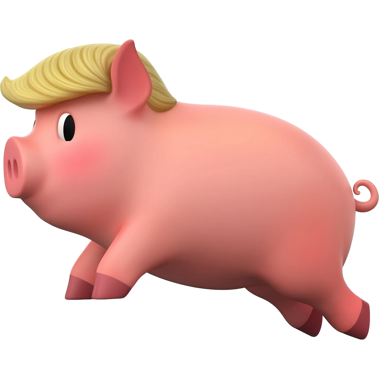 Flying pig looking like trump emoji