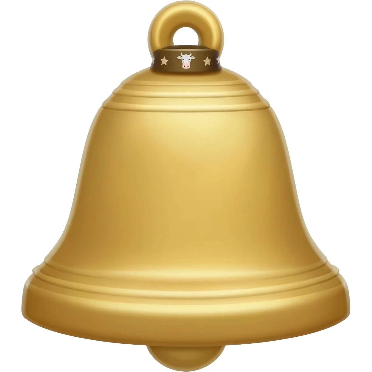 tiny trapezoid-shaped strict line square bell on a collar with cow pattern emoji