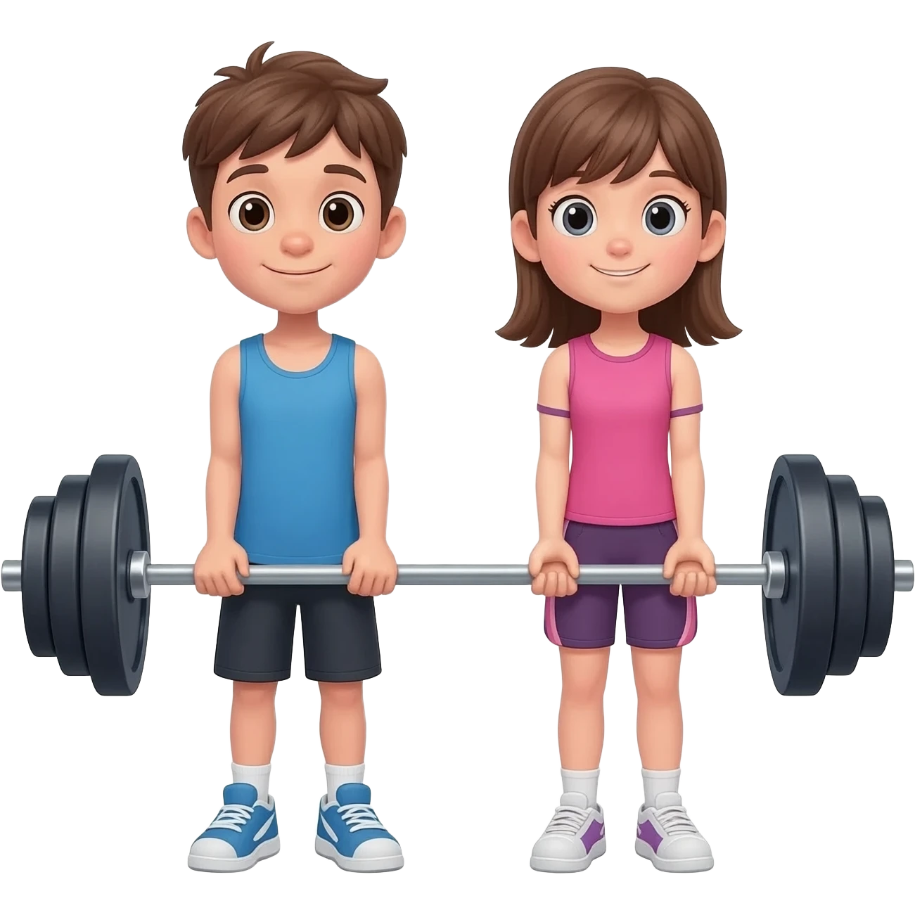 someone helping someone lift weight boy and girl emoji