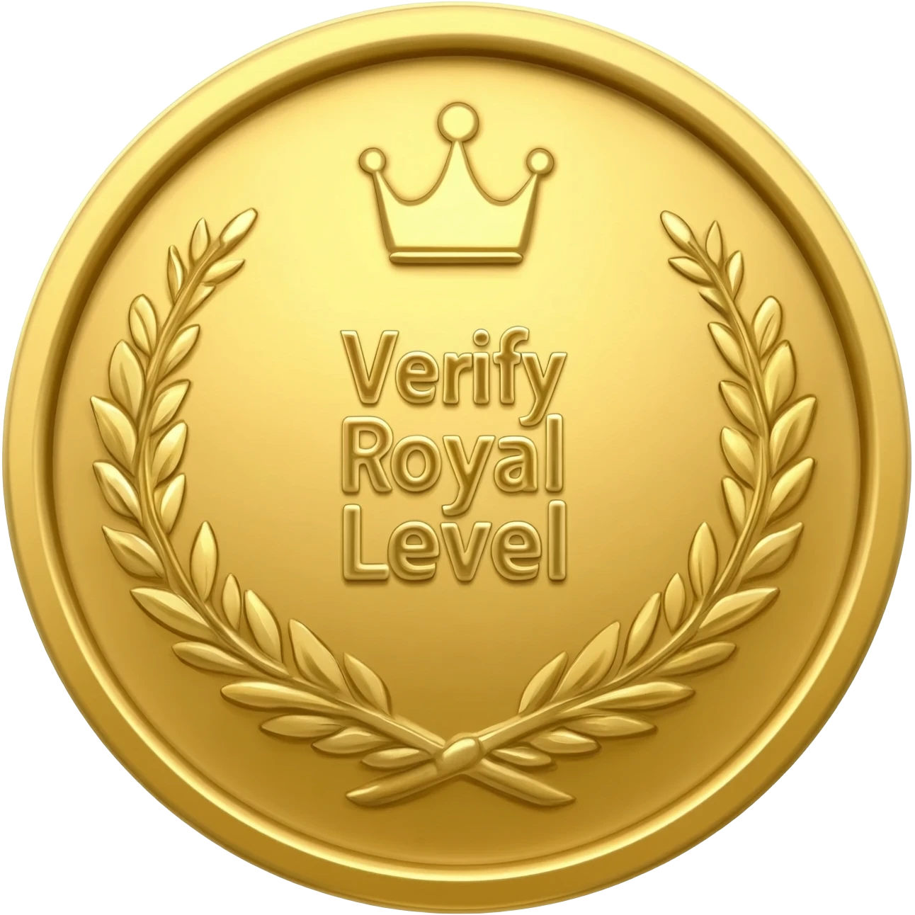 gold coin with "👑"Verify Royal Efootball" level in center and minimal laurel emoji