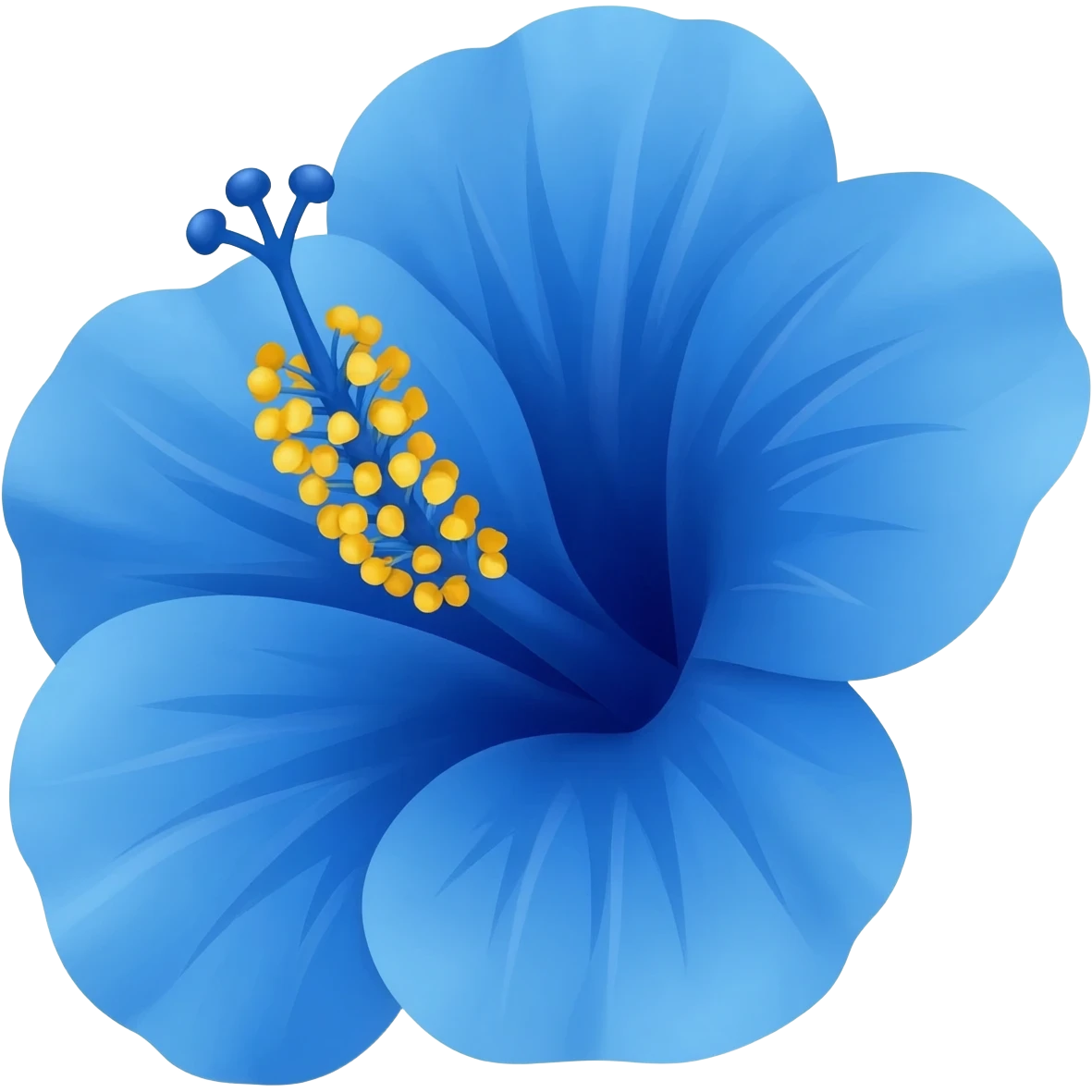 blue hibiscus emoji