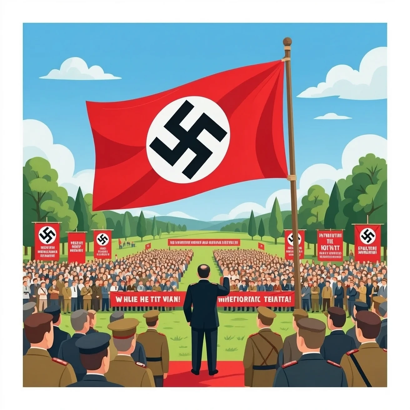escenaris que servien com a propaganda per mostrar el poder del règim nazi emoji