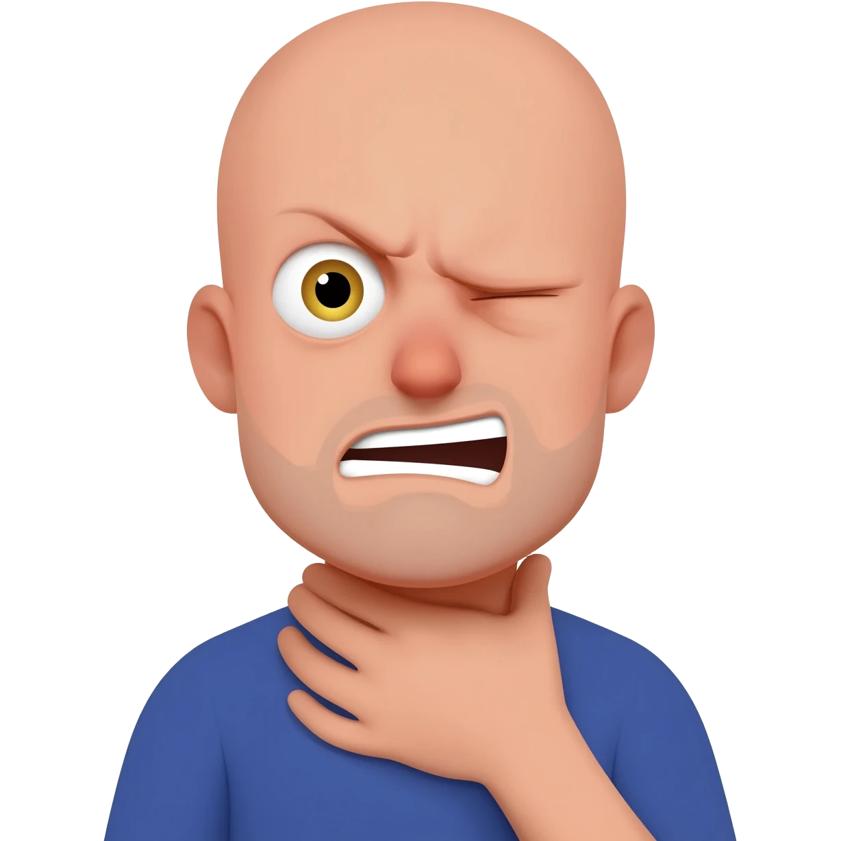 one eye squinting tweak mad and choking at neck emoji