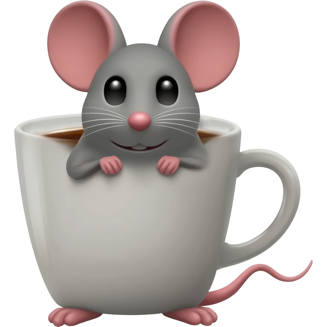 Mouse in a coffee emoji