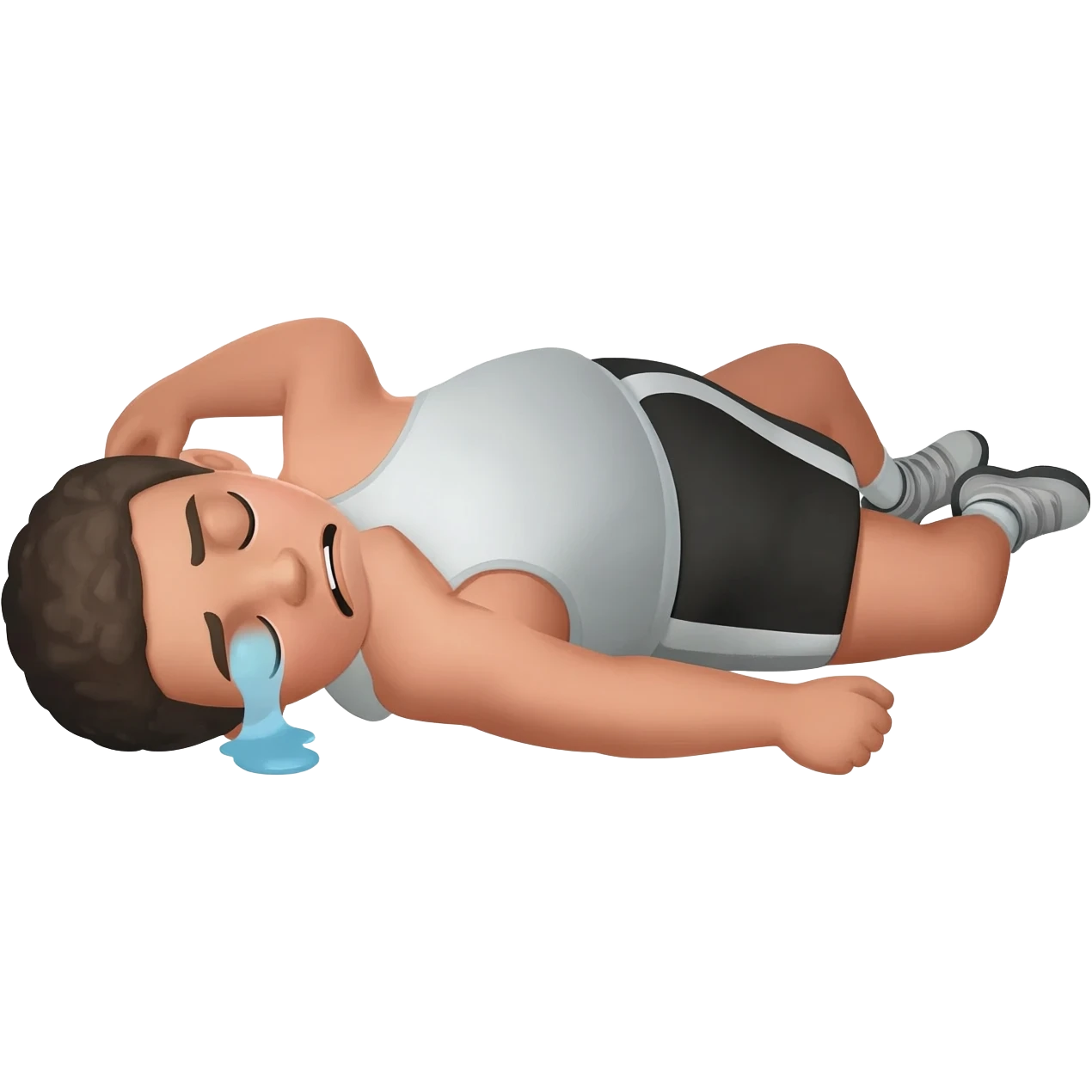 tired athlete on the floor emoji