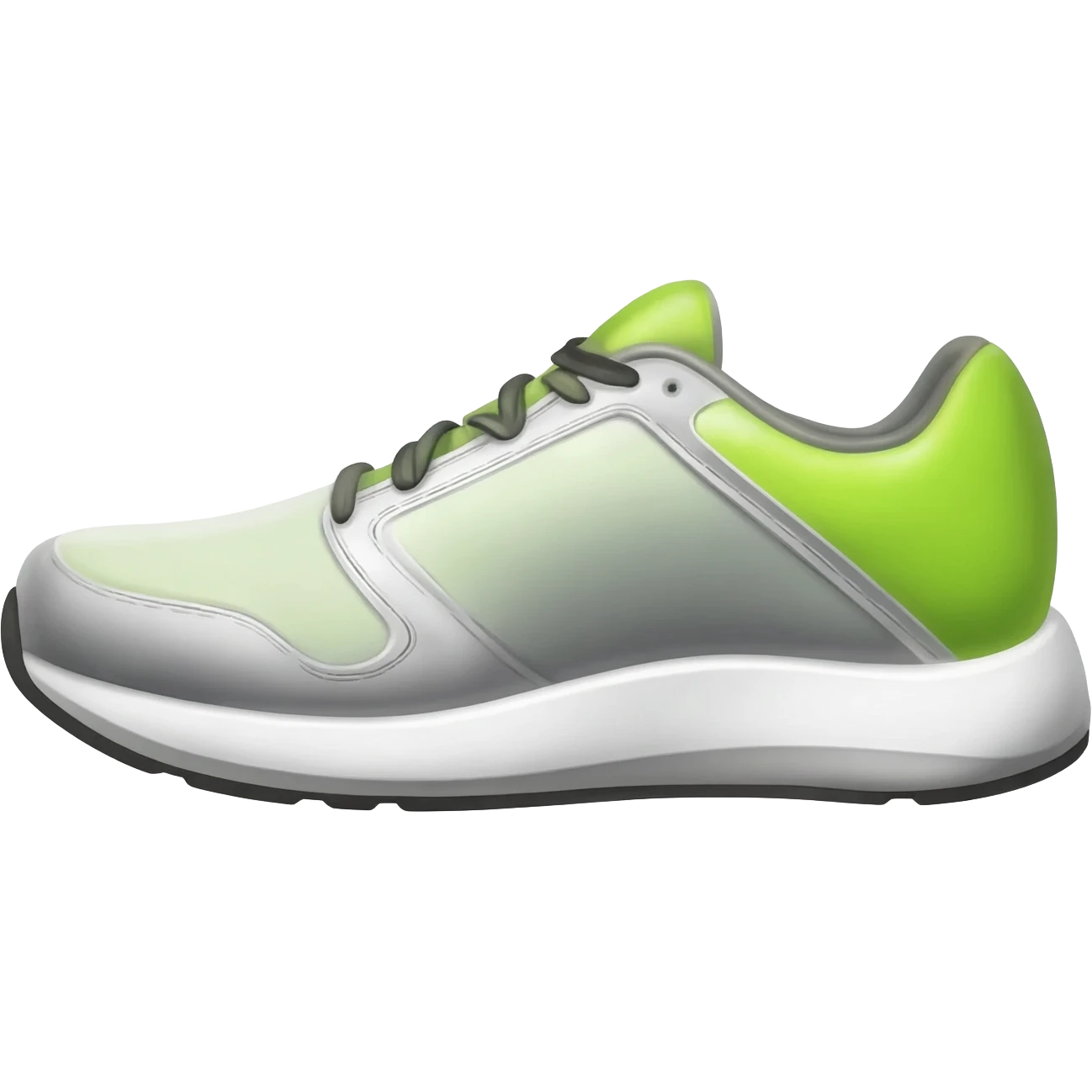 white grey and lime green running trainer, side profile emoji