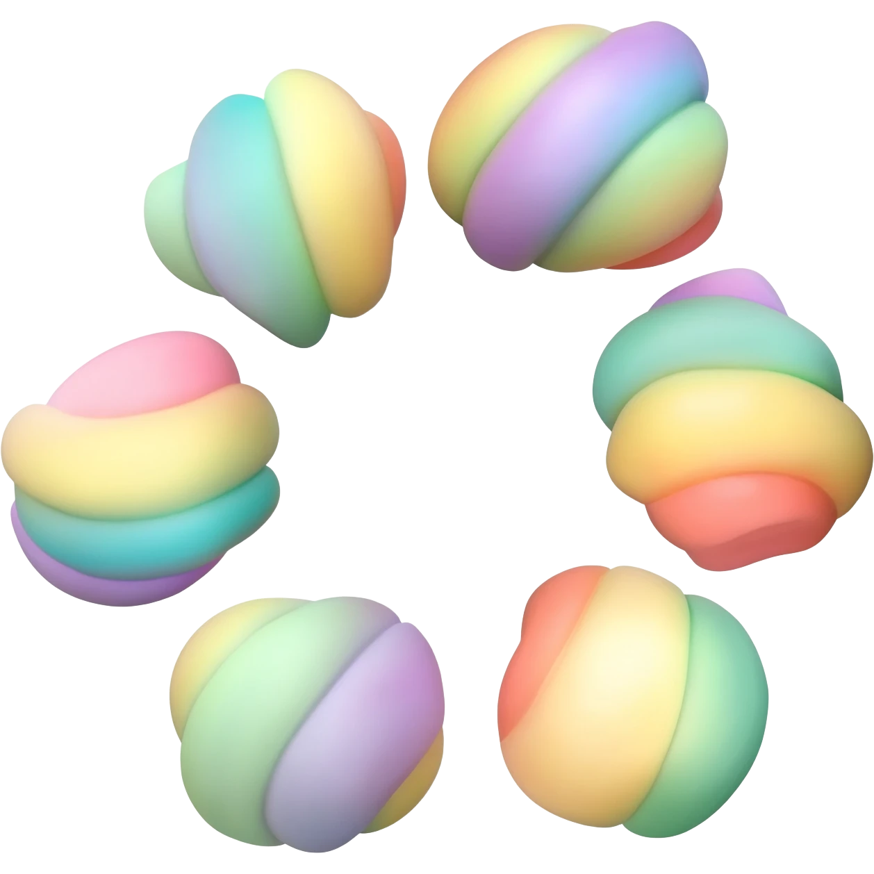 Five Little Colorful Ranbow Marshmallows  Friends!! emoji