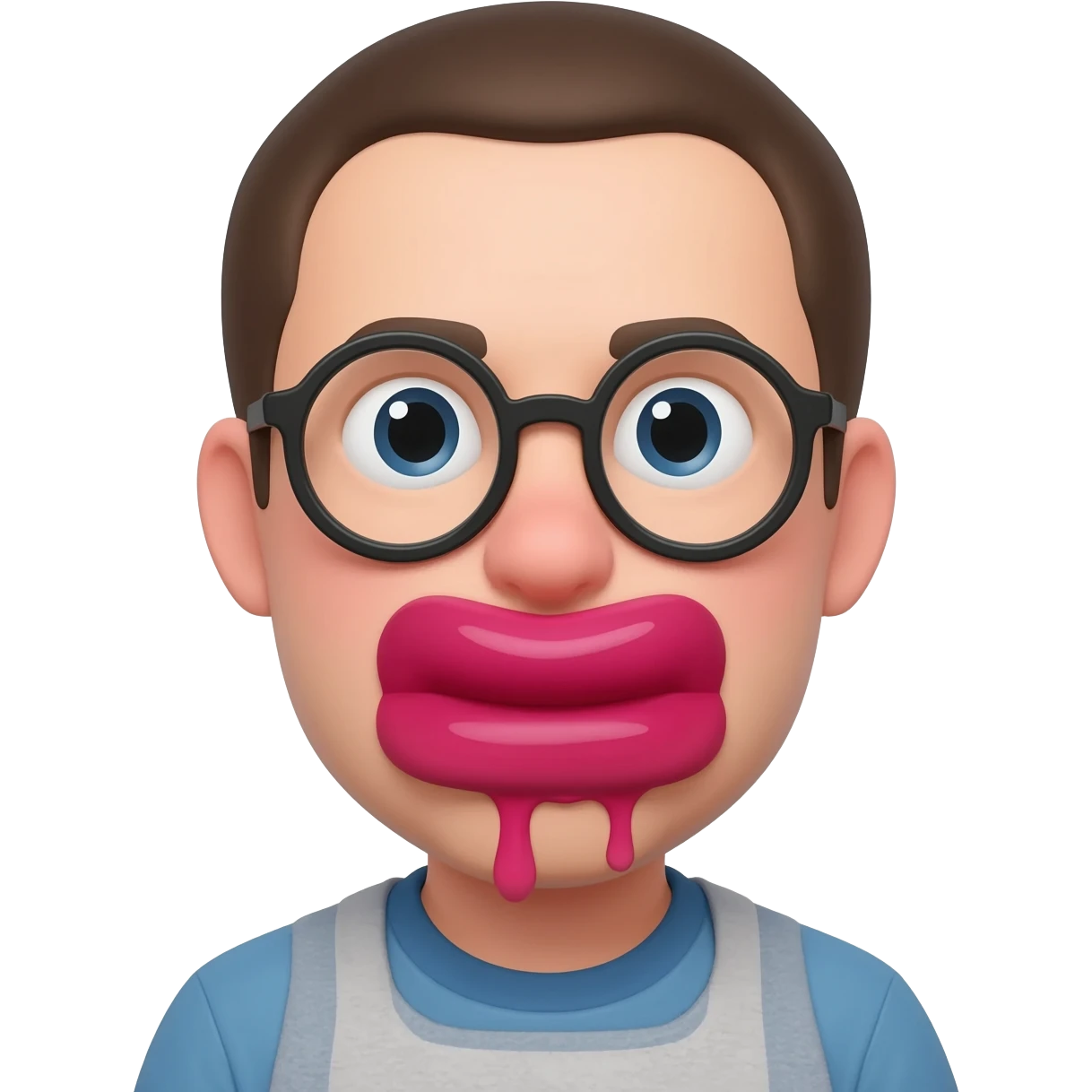 nerd emojo but the mouth is most of the face, and he is drooling emoji