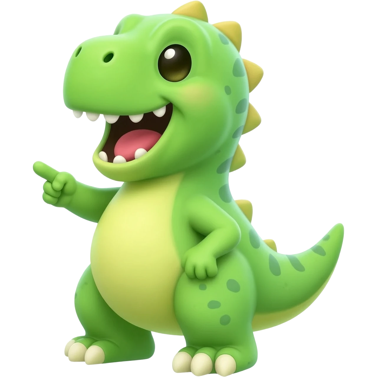 baby dinosaur pointing finger at you but also laughing emoji