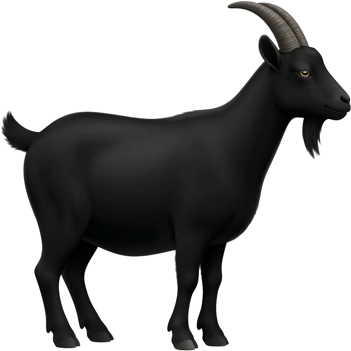 A black goat with black horns emoji