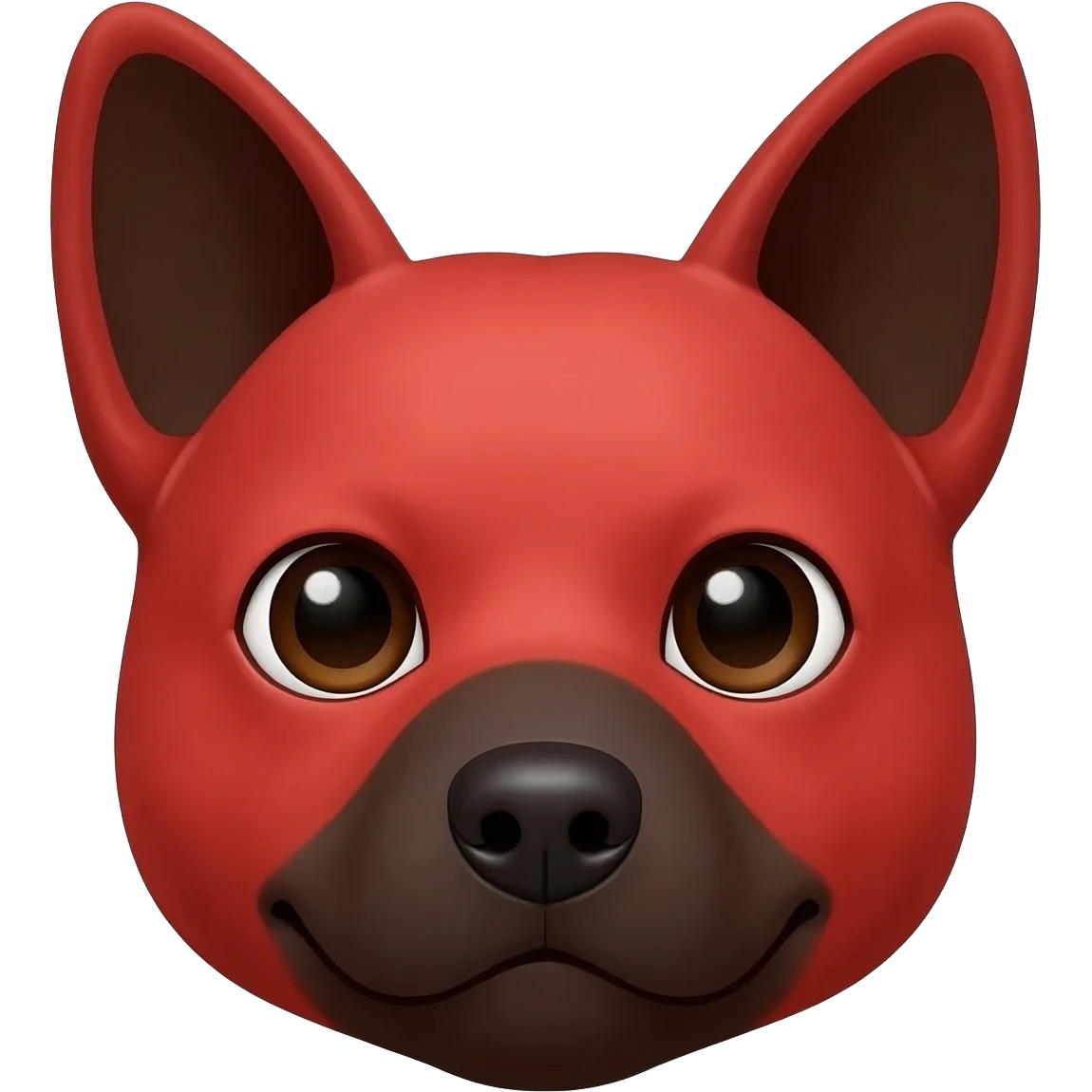 Just face and neck of a Bentley Australian cattle dog with red body and red chest and has a dark muzzle and erect pointy ears emoji
