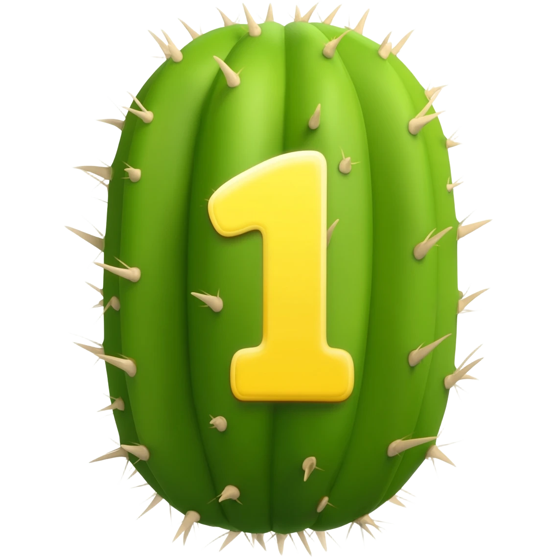 a catcus with a number 1 yellow badge emoji