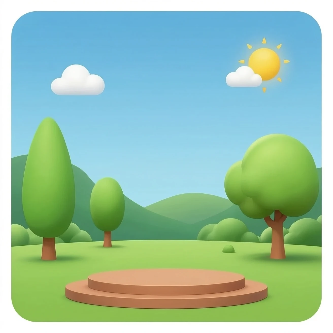 Podium with color brown rounded shape emoji