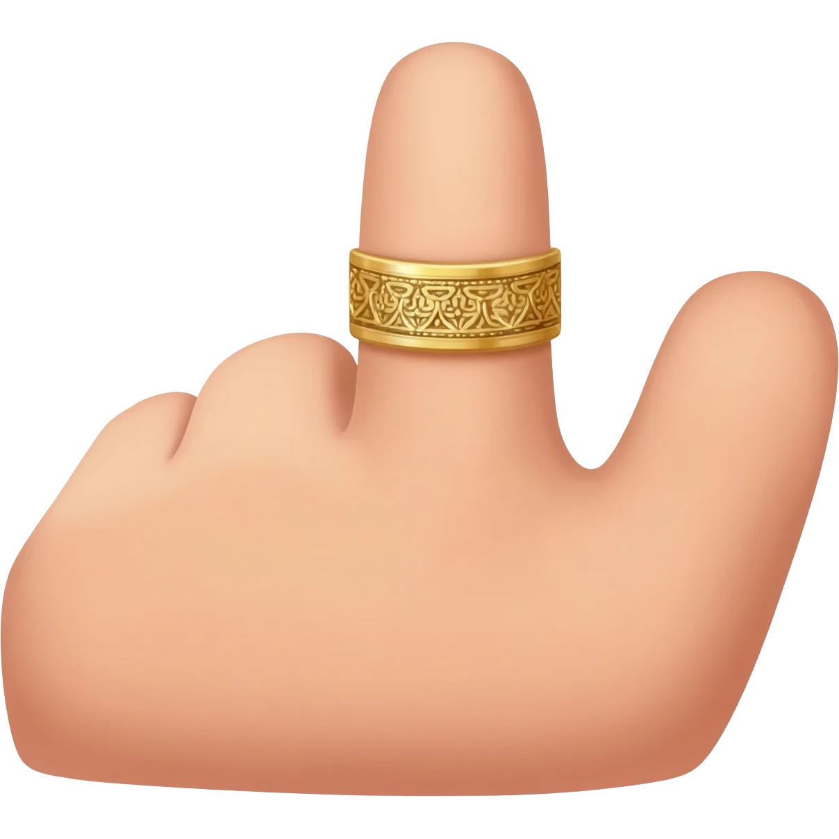 Gold ring on middle finger emoji