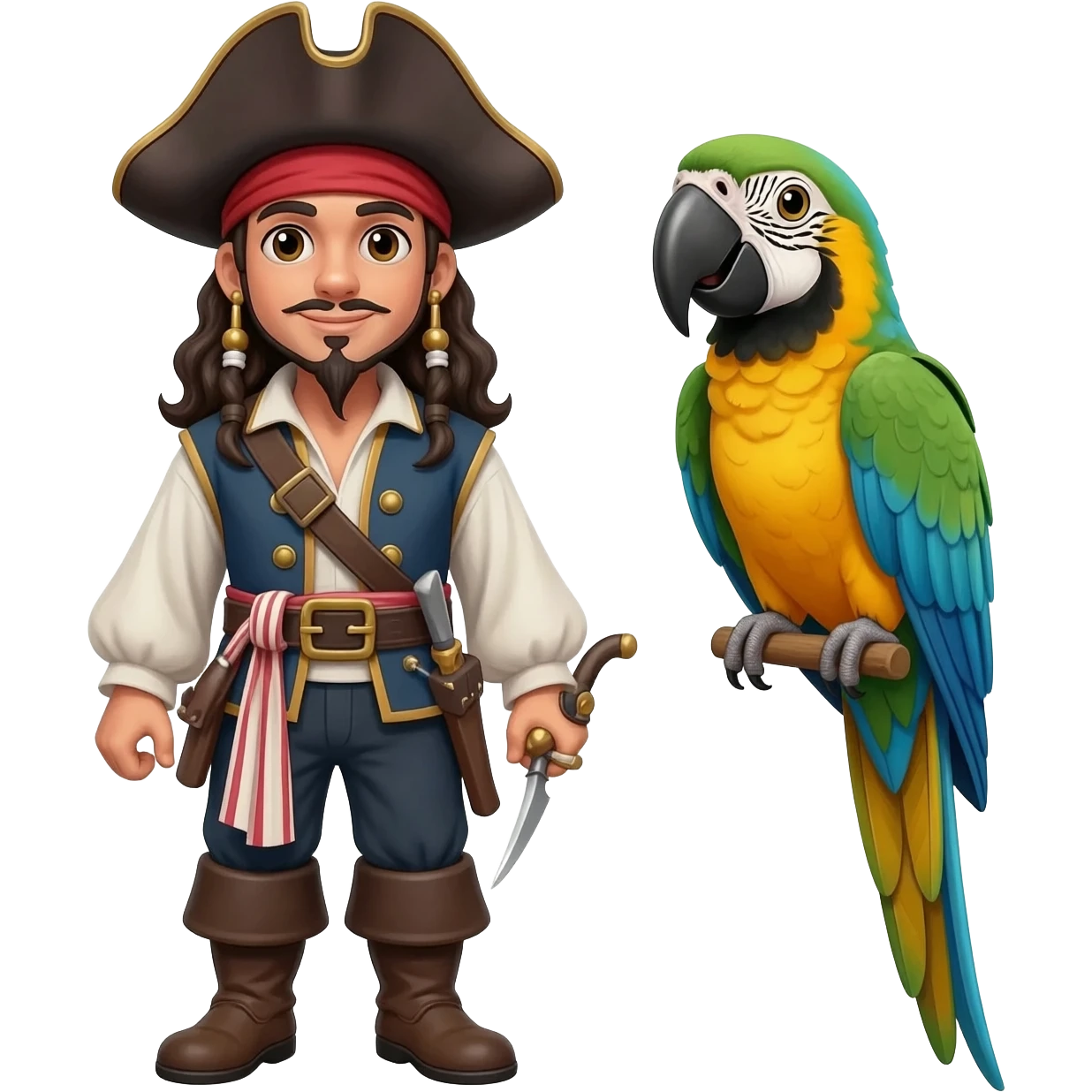 pirate and parrot emoji