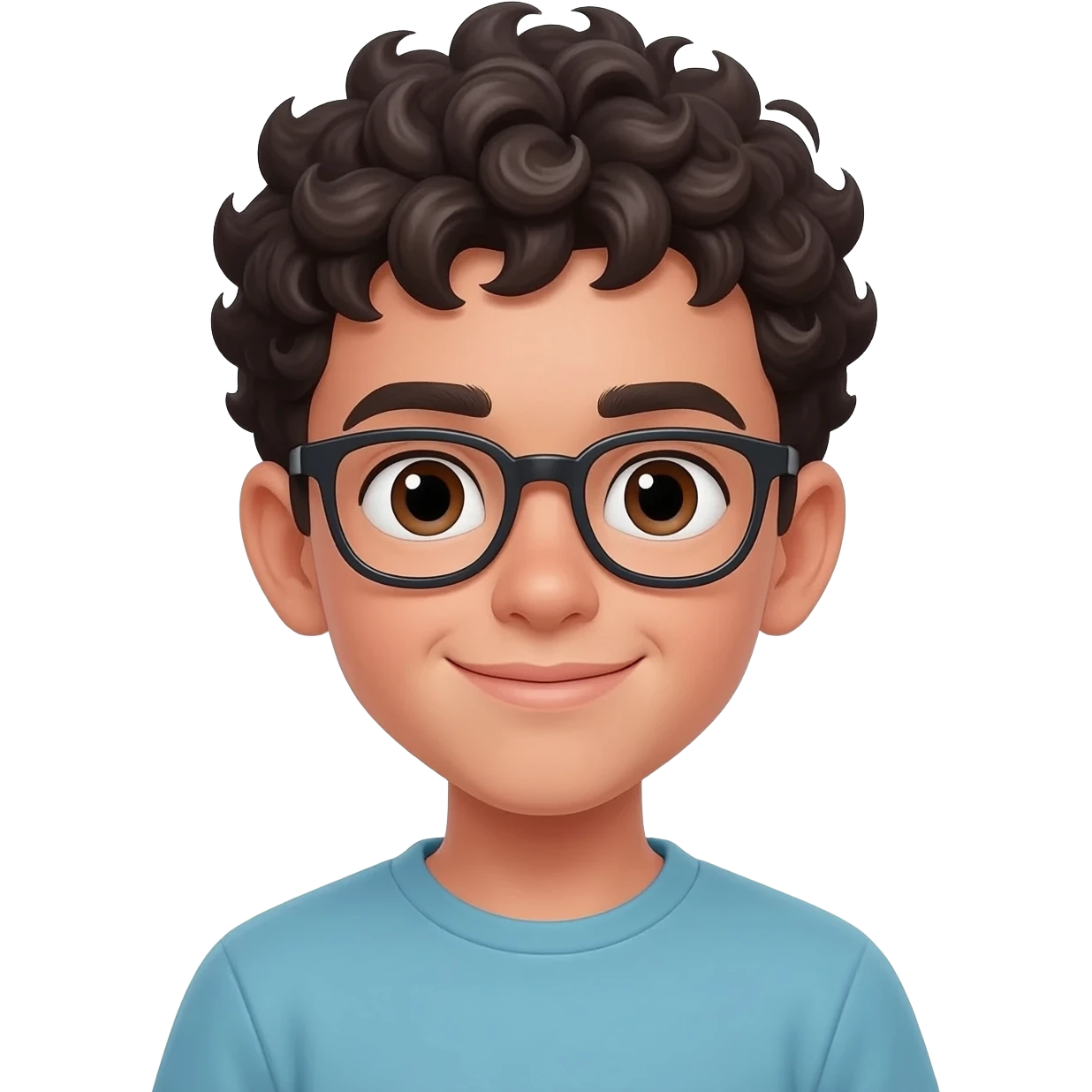 boy nerd emoji curly hair emoji