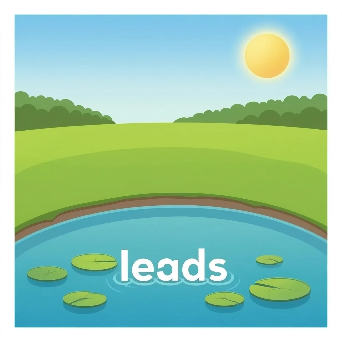warm pond, add the word "leads" floating around emoji