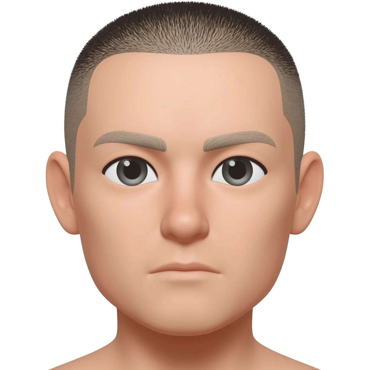 Add a little shadow of a dark hair line that was receding and is kept shaved emoji