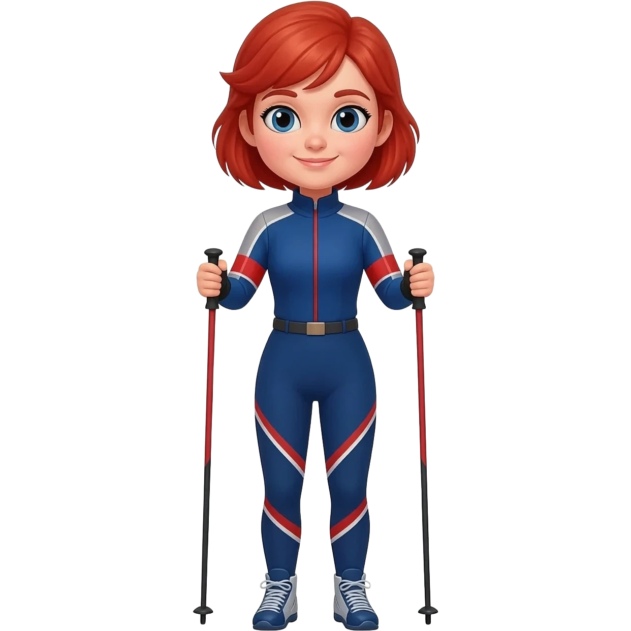 Frau rote Haare, Nordicwalking emoji